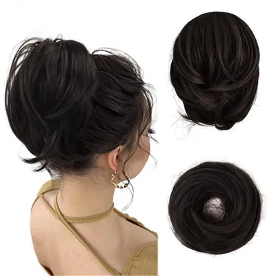 Image de Postiche Extension de queue de cheval en chignon brun foncé 20cm