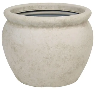 Produktbild von BELIANI Blumenkübel Cremeweiß Kunstharz Rund 45 x 45 x 38 cm ohne Loch Modernes Design Großer Blumenkübel Garten Balkon Innen- und Außenbereich