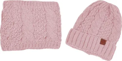 Produktbild von STILVORA Mützen, Strickmütze und Schal Set, Warmes Winterset für Damen und Herren, Ideal für Kälte, Stylisch und Bequem, Rosa