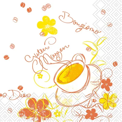 Produktbild von Tissue Cocktail-Serviette Sunny, 25 x 25 cm, 100 Stück - Mank