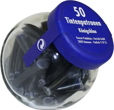 Produktbild von 50 Füllerpatronen / Tintenpatronen / im Glas / königsblau