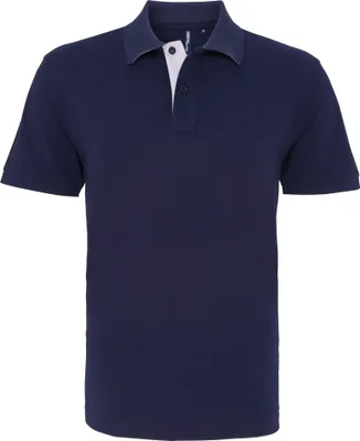 Produktbild von Asquith & Fox Herren Polo-Shirt, kurzärmlig RW4810 (L) (Marineblau/Weiß)