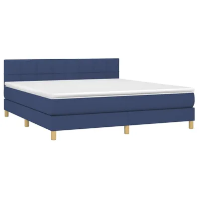 Produktbild von vidaXL Boxspringbett mit Matratze Blau 180x200 cm Stoff