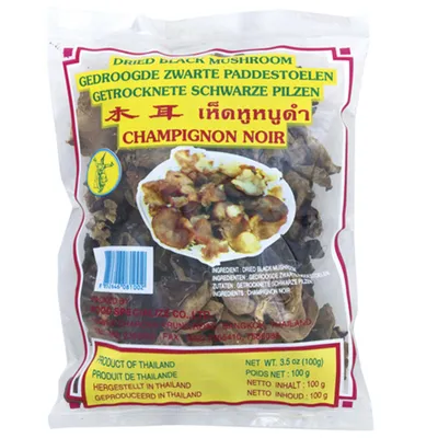 Produktbild von 100g Mu Err Pilze getrocknet Judasohr Black Fungus Zwammen Thai Dancer Thailand