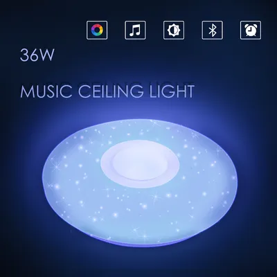 Zdjęcie produktu dla Lampa sufitowa LED Jopassy 36W z efektem gwiaździstego nieba i zintegrowanymi głośnikami, pilotem i muzyką Bluetooth