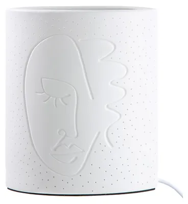 Obrázek produktu pro Stolní lampa Gilde, model "Visione", s motivem obličeje, porcelán, bílá, balení 1 kus, délka 10 cm, šířka 17 cm, výška 20,5 cm. Číslo produktu: 32204, EAN: 4063387322048