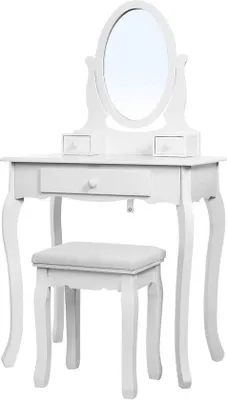 Immagine prodotto di Tripla toeletta bianca con specchio, dalle dimensioni di 70 x 130 x 40 cm.