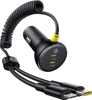 Obrázok produktu pre 60W Baseus USB-C car charger + Lightning cable (Black)