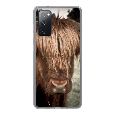 Produktbild von MuchoWow® Handyhülle Schutzhülle Hülle für Samsung Galaxy S20 FE Schottischer Highlander - Baum - Gras Silikon Softcase Handy Hülle - Abdeckung