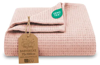 Produktbild von Babydecke Waffeldecke Waffelpiqué Ganzjahresdecke Baumwolle 75x100 cm Rosa