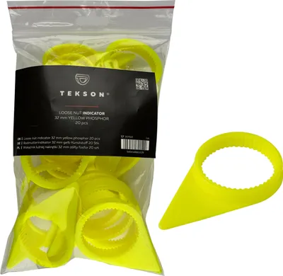 Produktbild von Indikator für lose Muttern, 32 mm, gelber Phosphor, 20 Stk.
