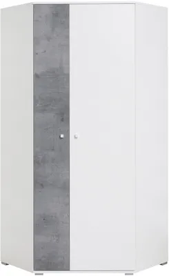 Produktbild von TKmoebel Eckkleiderschrank SIGMA SI2 geräumiger 90 cm zweitürige Jugendgarderobe Beton