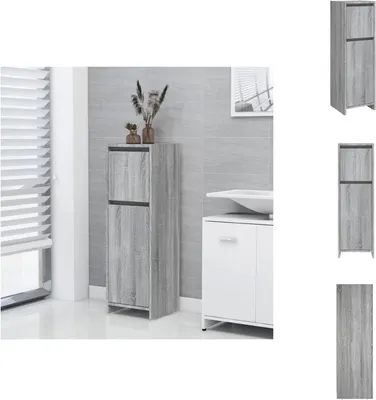 Produktbild von vidaXL Badschrank Grau Sonoma 30x30x95 cm Holzwerkstoff - Badezimmermöbel-Sets