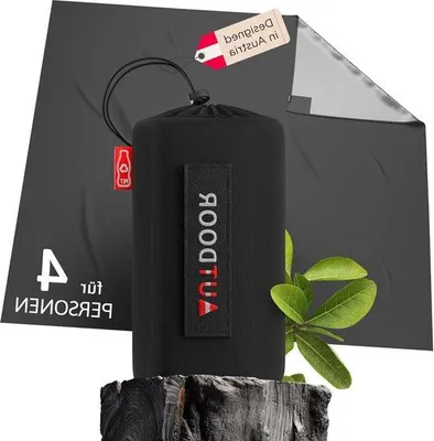 Produktbild von Kompakte Picknickdecke aus recyceltem Nylon schwarz 4 Personen