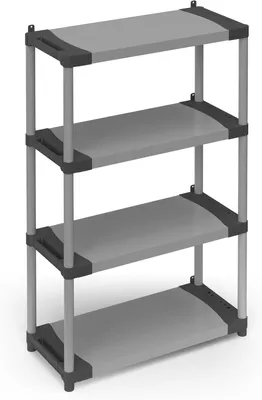 Imagen del producto de Estantería de plástico, con 4 estantes, de 80 x 40 x 165 cm, apta para interiores y exteriores