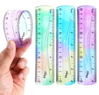 Productafbeelding van Set van 3 Flexibele Linialen van 15 cm, Buigzaam en Breukvast