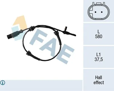 Produktbild von FAE ABS Sensor Raddrehzahl Hinten für FIAT DOBLO Kasten/Kombi (263) 78307