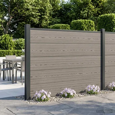 Produktbild von Maison Exclusive - zaunset 180 x 105 cm WPC und Aluminium Grau