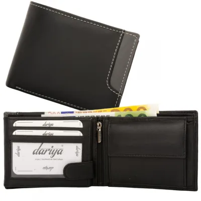 Produktbild von Geldbörse mit Innenriegel Nappa-Leder Scheintasche schwarz/grey