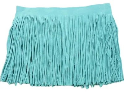 Imagen del producto de Franjas de imitación de ante: cinta decorativa azul de 2 metros de largo