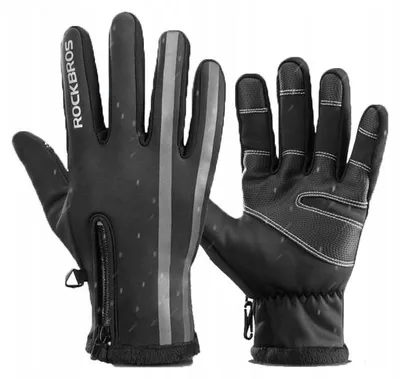 Produktbild von Rockbros Winter Fahrradhandschuhe XL Schwarz Touchscreen