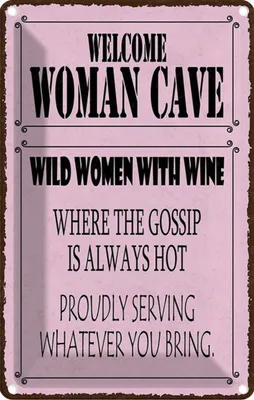 Produktbild von vianmo Blechschild 18x12 cm welcome woman cave wild women Wine