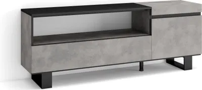 Produktbild von TV-Schrank, Lowboard, 150x35x57cm, Für TV-Geräte bis zu 65", Industriedesign, Zementgrau