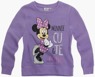 Produktbild von 98079 Disney Minnie Mouse Sweatshirt Mädchen Lila Gr. 116 – Süßer Pullover mit Minnie Print – Perfekt für Herbst & Winter