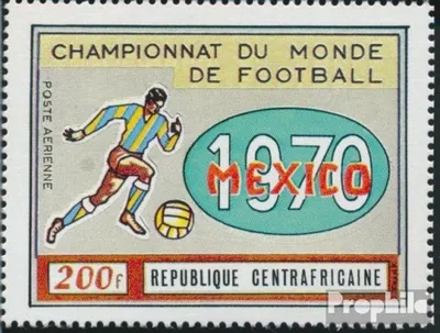 Produktbild von Briefmarken Zentralafrikanische Republik 1970 Mi 221 (kompl.Ausg.) postfrisch Fußball WM Mexiko