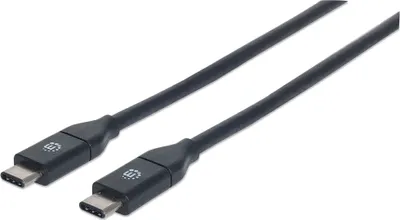 Produktbild von MANHATTAN USB Kabel 3.1 C -> C St/St  1.00m 3 A     schwarz