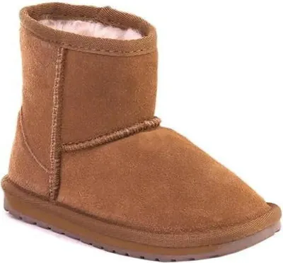 A single brown boot is shown against a white background.