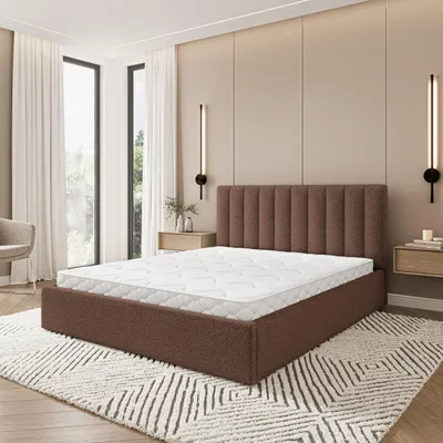 Produktbild von Masseno Polsterbett DEMERA Q 160x200 cm, Polsterbett mit Bettkästen - Braun, QUELLE 25