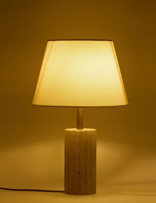 Produktbild von Opviq, Hochwertige Tischlampe, Travertin, Ø30 cm, Creme, IP20, E27, 150 cm Kabel