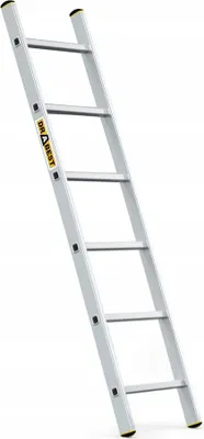 Produktbild von Drabest | Leiter - 6 Stufen, Tragfähigkeit 150kg - Alu Leiter, Dachleiter, Anlegeleiter, Anti-Rutsch-Füße