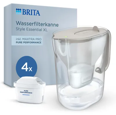 Produktbild von BRITA Wasserfilter Kanne MAXTRA Style Essential XL inkl. 4x Pure Performance, KI-generiertes Bild