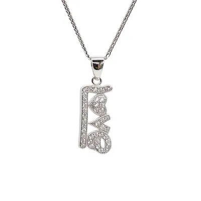 Produktbild von Freundschaftskette Kette mit Love Inschrift Anhänger Zirkonia Liebe (GESCHENKIDEE, Valentinstag, Kettenlänge 40 cm inklusive Geschenkschachtel