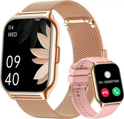 Produktbild von Smartwatch 2 Zoll für Damen & Herren – Fitnessuhr mit Telefonfunktion, Sprachassistent, Puls- & Schlafmonitor, Nachrichtenerinnerung
