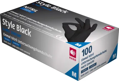 Produktbild von Einmalhandschuhe - Größe L, 100 Stück, Nitril, schwarz, 1 St.