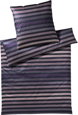 A folded duvet cover and pillowcase with a striped pattern.