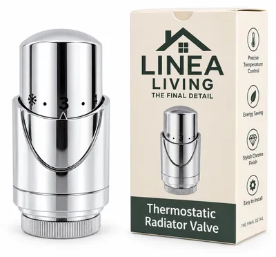 Thermostatischer Radiatorkopf Chrom TRV, einstellbare Temperaturregelung