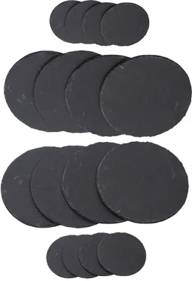 Produktbild von Novaliv Platzset Schiefer 16 tlg I 8x 33 cm rund Platzset Schiefer Teller Untersetzer I 8x 10 cm rund Glasuntersetzer Schiefer Untersetzer Sevierplatte
