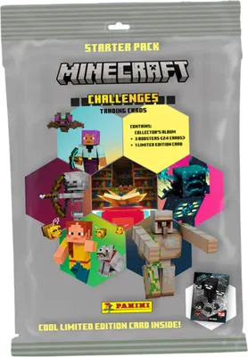 Produktbild von Panini Minecraft 4 Karten - Sammelkarten Challenges Trading Cards (2025) - 1 Starter