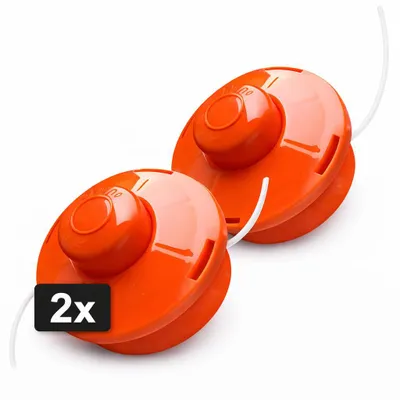 Zdjęcie produktu dla NEMAXX® FS1 Tap & Go Głowica żyłkowa półautomatyczna podwójna żyłka do kosy M10x1,25 lewy gwint 2mm Ø380mm Pomarańczowa 2 sztuki
