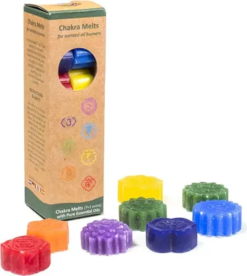 Produktbild von Chakra Melts Duftwachs für Ölbrenner – Packung mit 6 Stück – 80 g