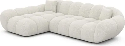 Produktbild von Bouclé L-Form Sofa Liva Weiß Links