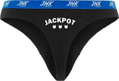Produktbild von Damen Thong Slip - Boxer-0010-woman-black-v-M - schwarz - M - vorn - JACKPOT - lustiges Motiv - Spruch - Unterwäsche - Unterhose - Freizeit - lustig