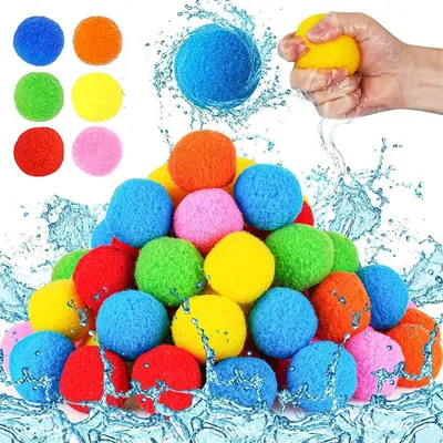 Produktbild von Wiederverwendbare Wasserbälle, 60 Stück Baumwoll-Wasserbälle für Wasserschlachten im Sommer, ideal für Garten, Pool und Trampolin