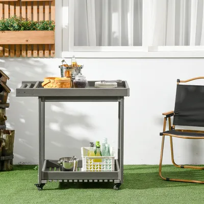 Produktbild von Gartencar – Gartenwagen – Servierwagen – Bollerwagen – Aufbewahrung – 2 geräumige Ablageflächen