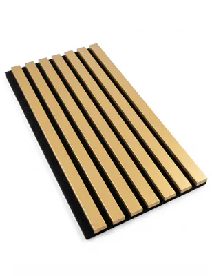 Produktbild von Wandlamellen 30x60 cm - MDF-Lamellen - dekorative Wandverkleidung - goldene Wandpaneele - GOLD METALLIC, KI-generiertes Bild