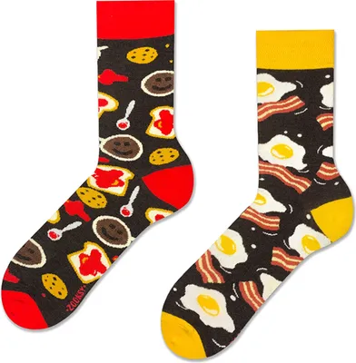Image de Chaussettes pour femmes « Petit-déjeuner », pointures 36-40, chaussettes colorées avec un motif amusant